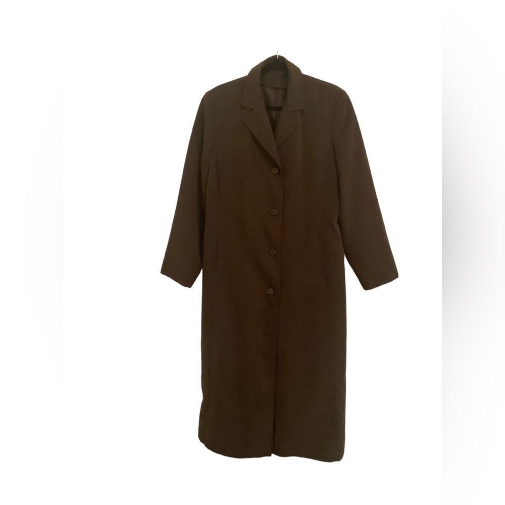 ANNE KLEIN Women’s Dark Green Insulated Long Raincoat Long Sleeves Coat Size 10 - Picture 1 of 16